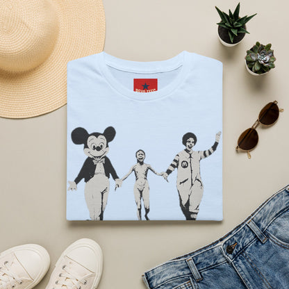 Banksy Graphic T-Shirt — Retro Satirical Parade Design