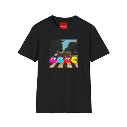 Pac‑City Arcade T‑Shirt — Retro Pixel Ghosts Crossing Graphic Tee