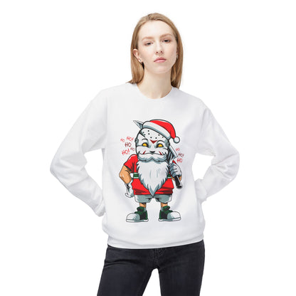 Santa Skull — Edgy Christmas Graphic Crewneck Sweatshirt