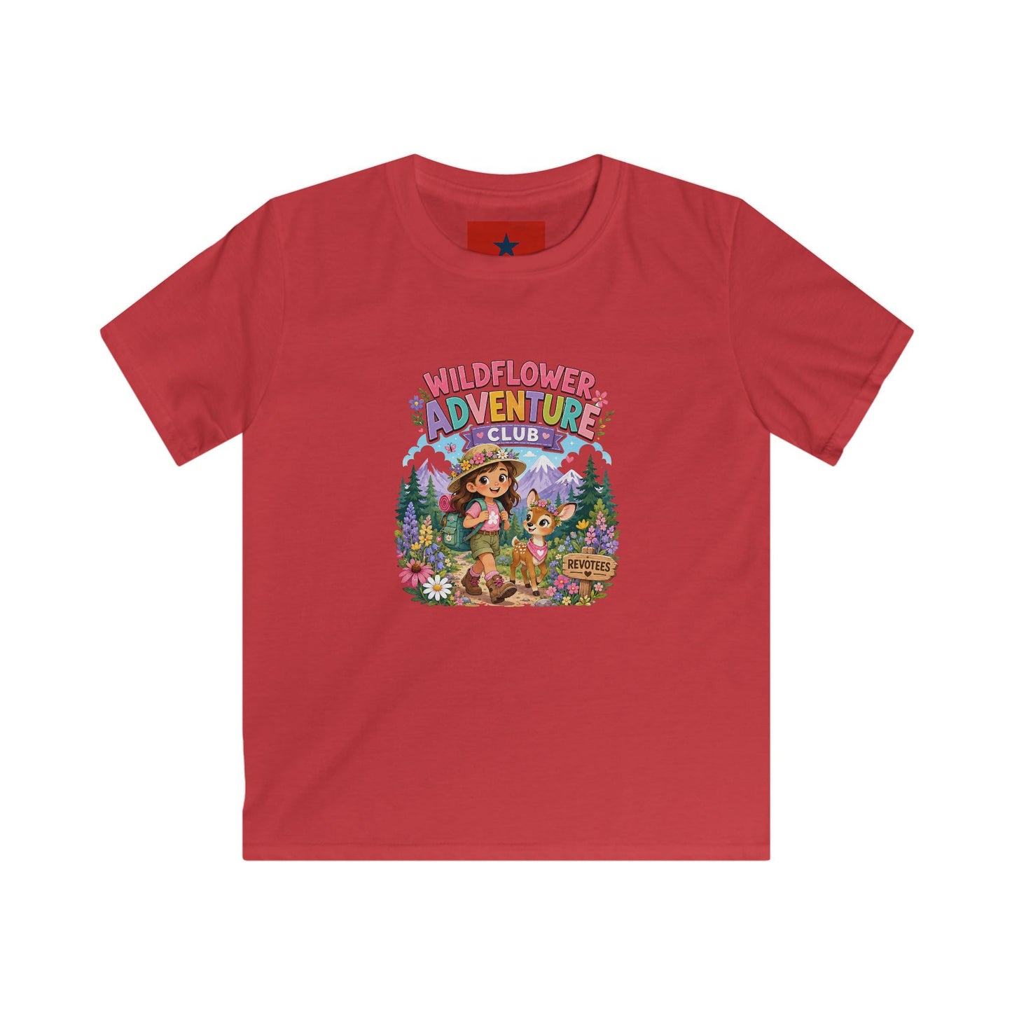 Kids Tee — "Wildflower Adventure Club" Cute Forest Animals Graphic
