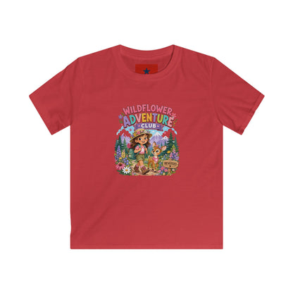 Kids Tee — "Wildflower Adventure Club" Cute Forest Animals Graphic