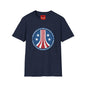 Colonial Navy Vintage Seal T‑Shirt — Patriotic Stars & Stripes Graphic
