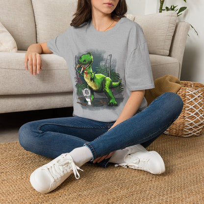T-Rex Graphic T-Shirt – Cute Green Dinosaur Design