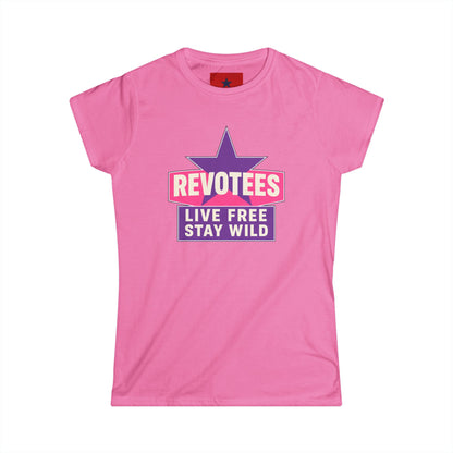 Revotees Live Free Stay Wild Womens Retro Star Graphic T-Shirt - alternate view 2