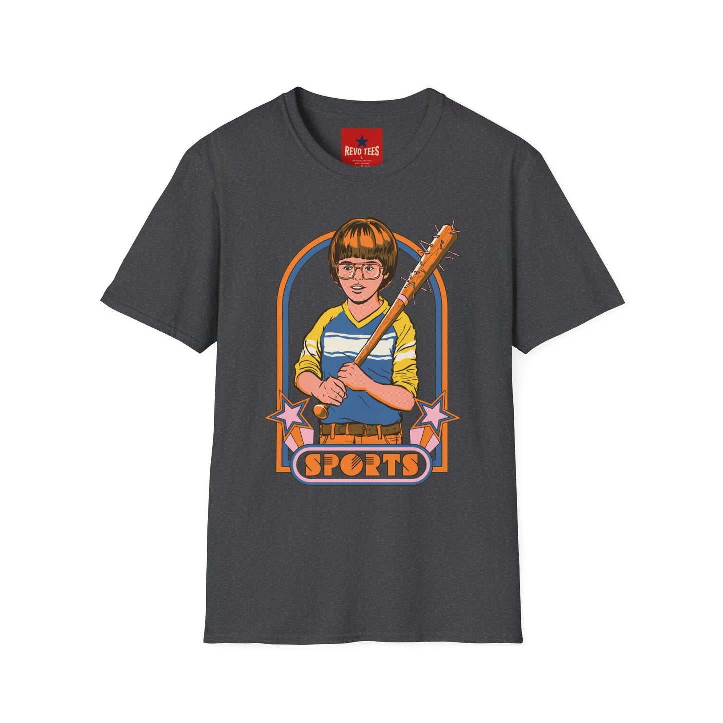 Retro Kid Sports T‑Shirt — Vintage Baseball Bat Graphic Tee
