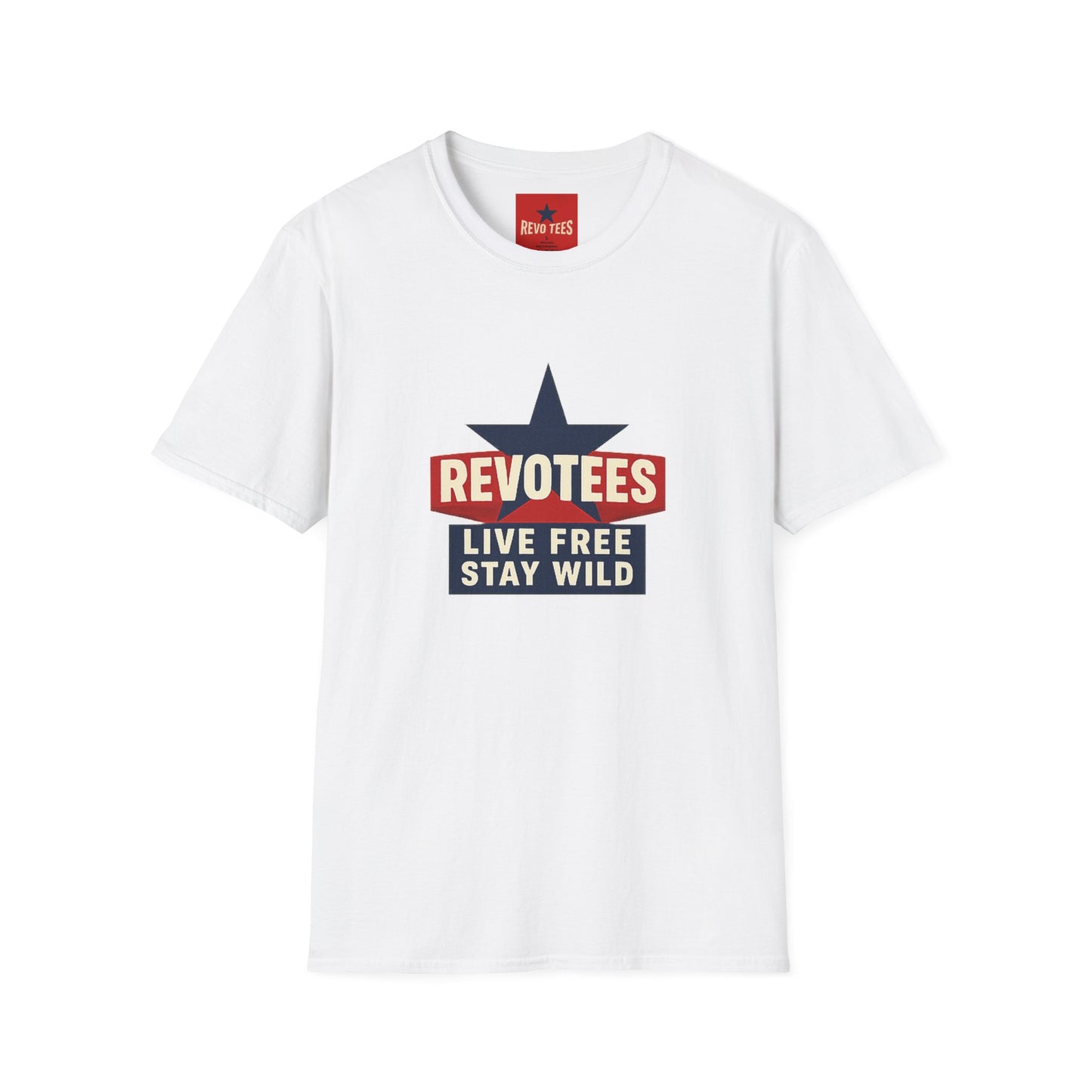 T-Shirt — REVOTEES “Live Free Stay Wild” Retro Star Tee