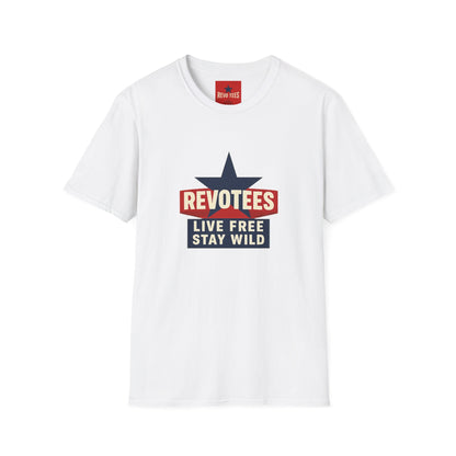 T-Shirt — REVOTEES “Live Free Stay Wild” Retro Star Tee