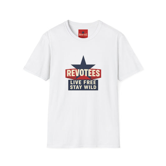 T-Shirt — REVOTEES “Live Free Stay Wild” Retro Star Tee
