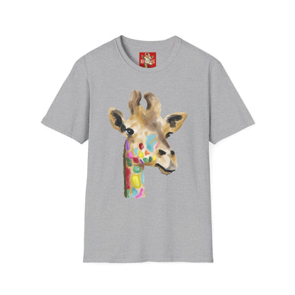 Giraffe Watercolor T‑Shirt — Colorful Painted Giraffe Tee