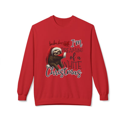 Christmas Sloth Sweatshirt – "I'm Dreaming of a White Christmas" Cozy Crewneck