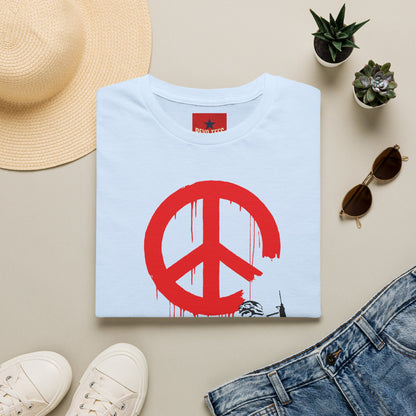 Banksy Peace Symbol Graffiti T-Shirt – Red Drip Street Art Tee