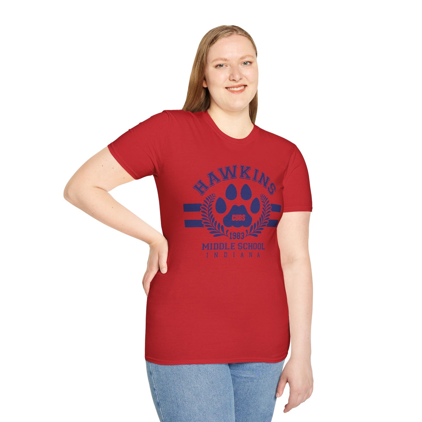 Hawkins Cubs Paw Graphic T-Shirt — Vintage Middle School Spirit Tee