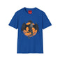 Dragon Moon T-Shirt — Black Dragon Silhouette with Orange Moon