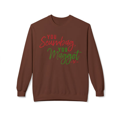 "You Scumbag, You Maggot" Festive Fairy Tale of New York Script Crewneck Sweatshirt
