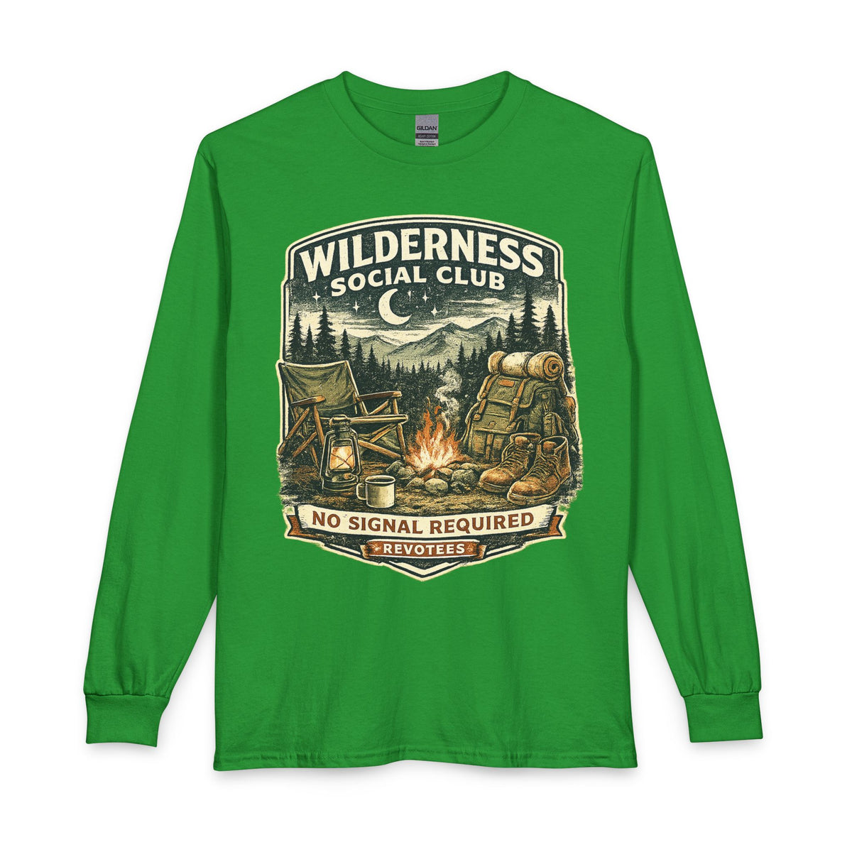 Revotees Wilderness Social Club Long-Sleeve Shirt No Signal Required Camping T-Shirt - alternate view 6