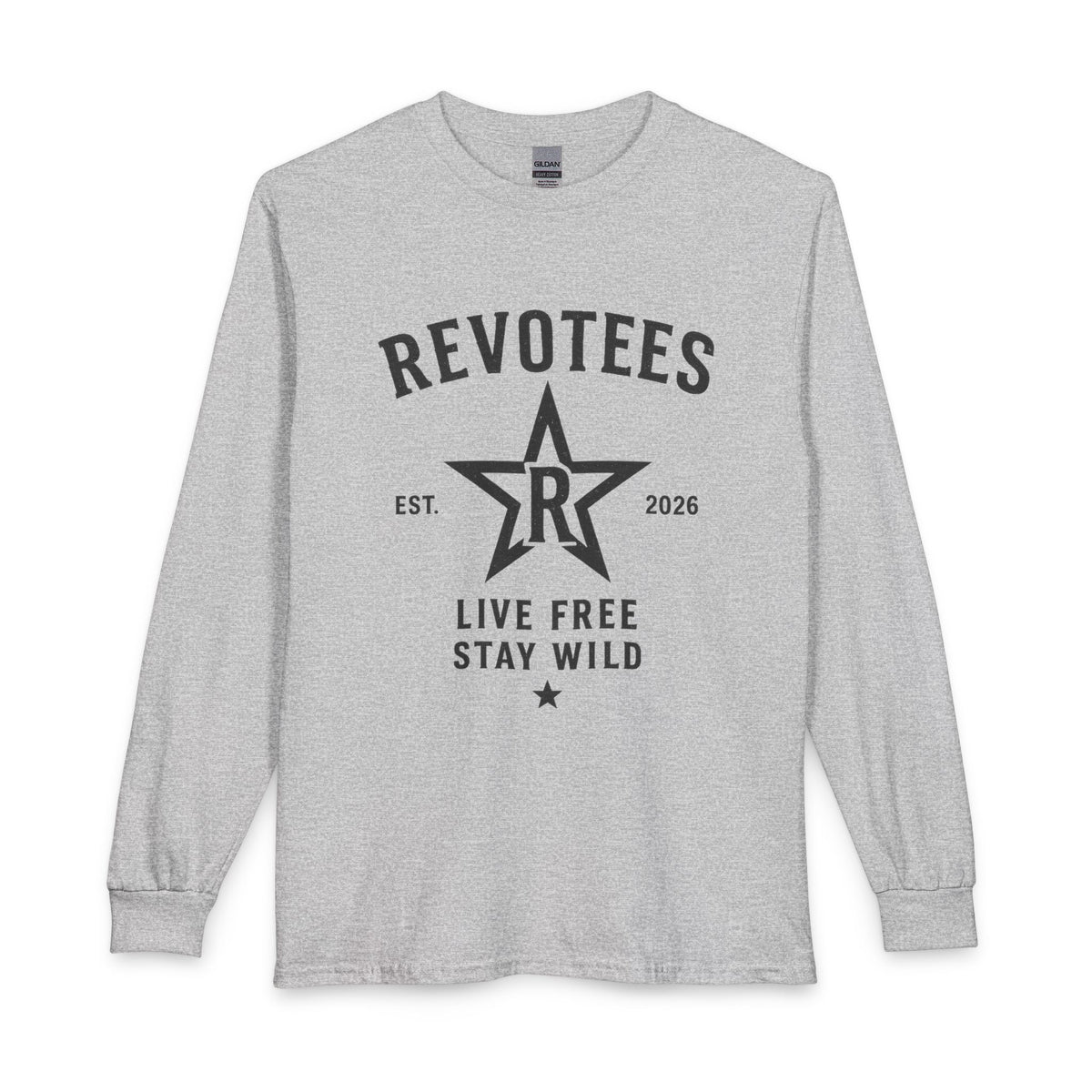 Revotees Star Long-Sleeve Live Free Stay Wild Casual Graphic Shirt T-Shirt