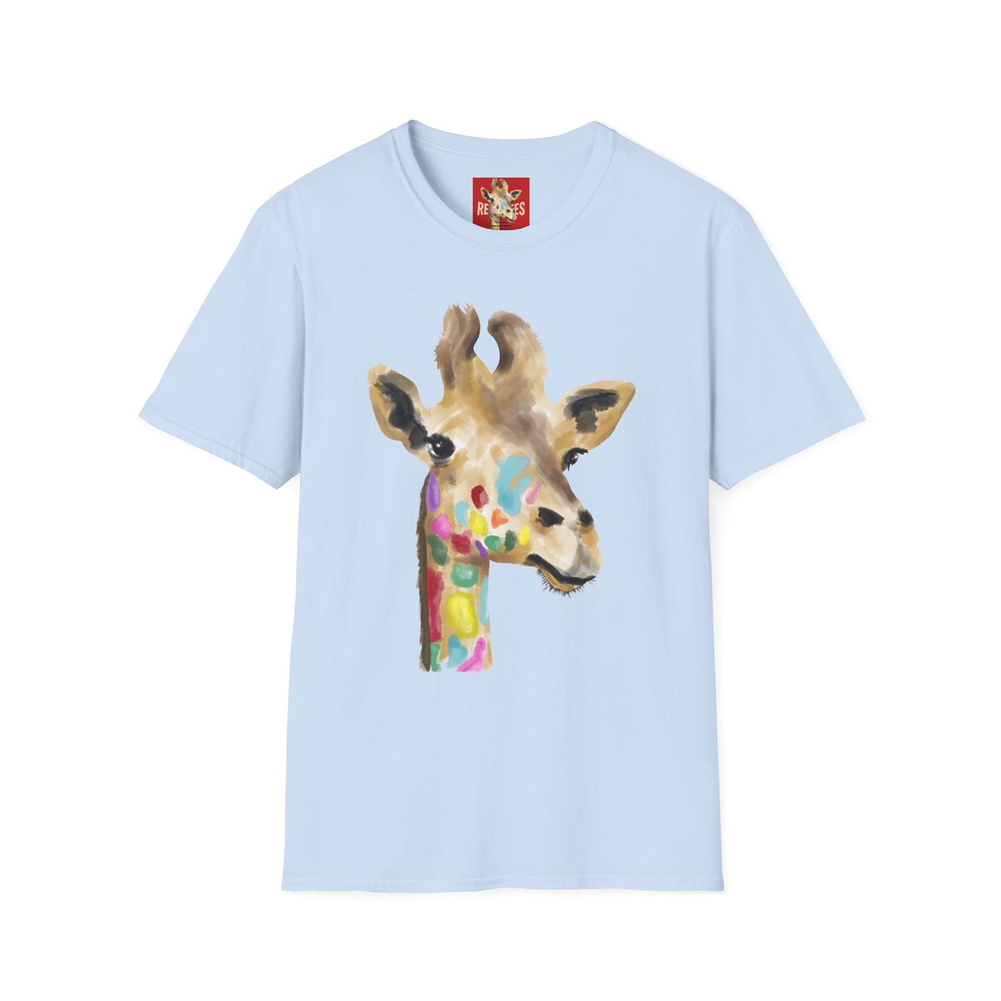 Giraffe Watercolor T‑Shirt — Colorful Painted Giraffe Tee