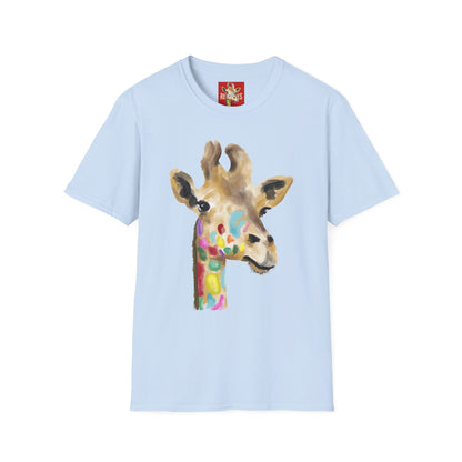 Giraffe Watercolor T‑Shirt — Colorful Painted Giraffe Tee