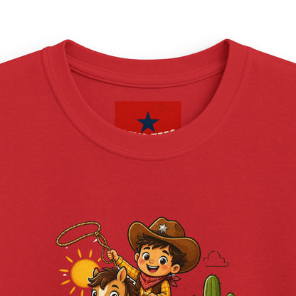 Kids Tee — "Lil' Wild Wrangler" Cute Cowboy Kid Graphic Shirt