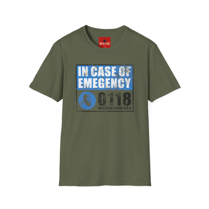 T-Shirt — 'In Case of Emergency 0118' Vintage Novelty Tee