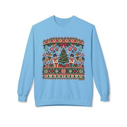 REVOTEES Christmas Tree Holiday Ugly Sweater Crewneck Sweatshirt