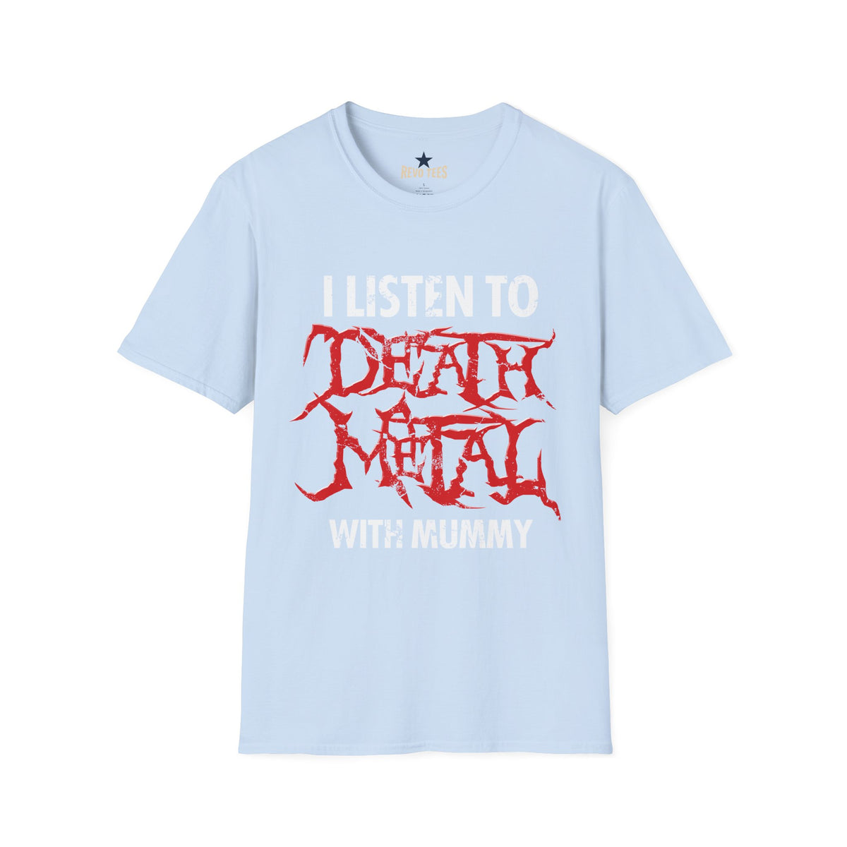 Revotees I Listen to Death Metal Funny Goth Metal Music T-Shirt - alternate view 6