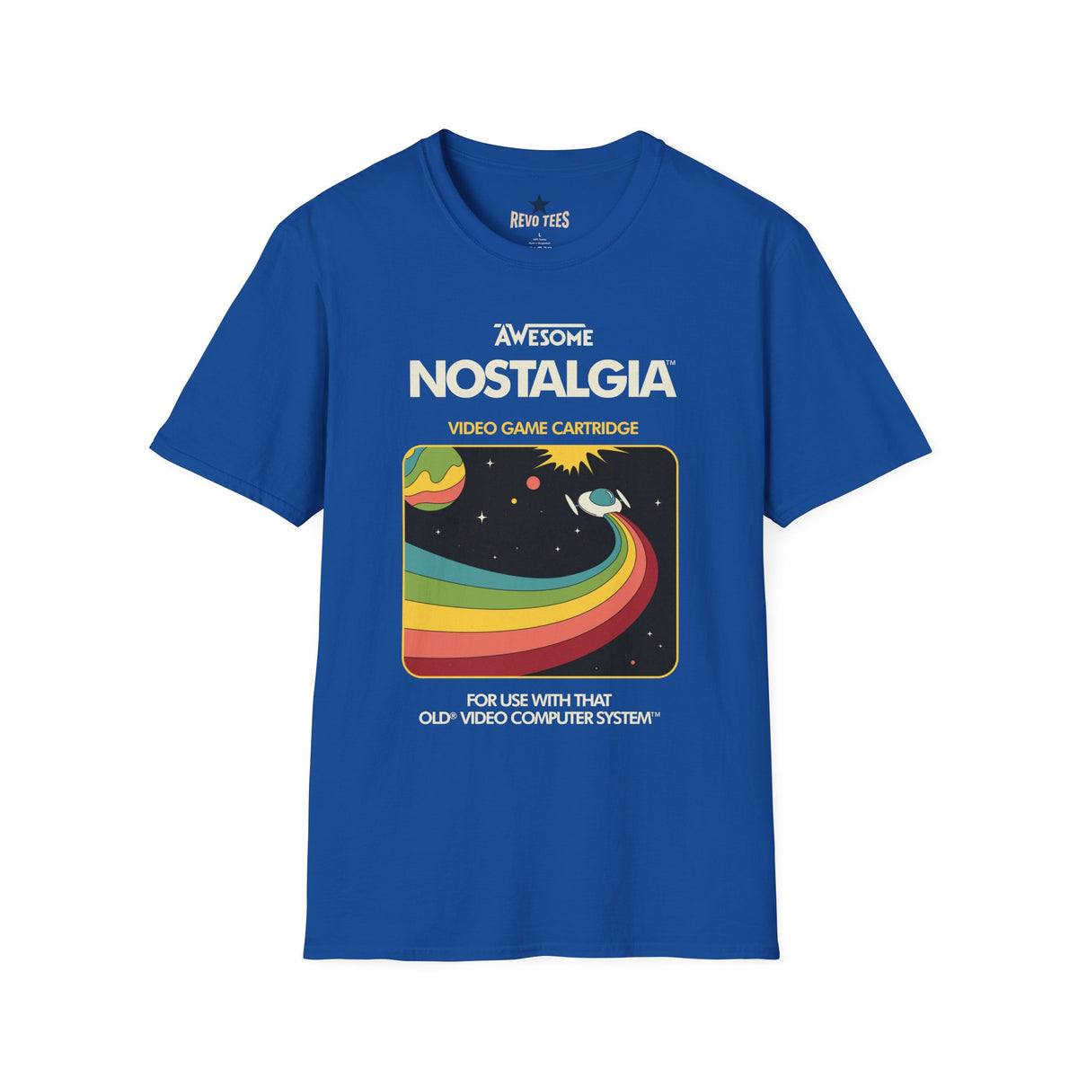 Revotees Awesome Nostalgia Retro Video Game Cartridge Graphic T-Shirt - alternate view 6