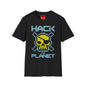 Hack the Planet T-Shirt — Retro Pixel Skull Hacker Graphic Tee