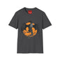 Dragon Moon T-Shirt — Black Dragon Silhouette with Orange Moon