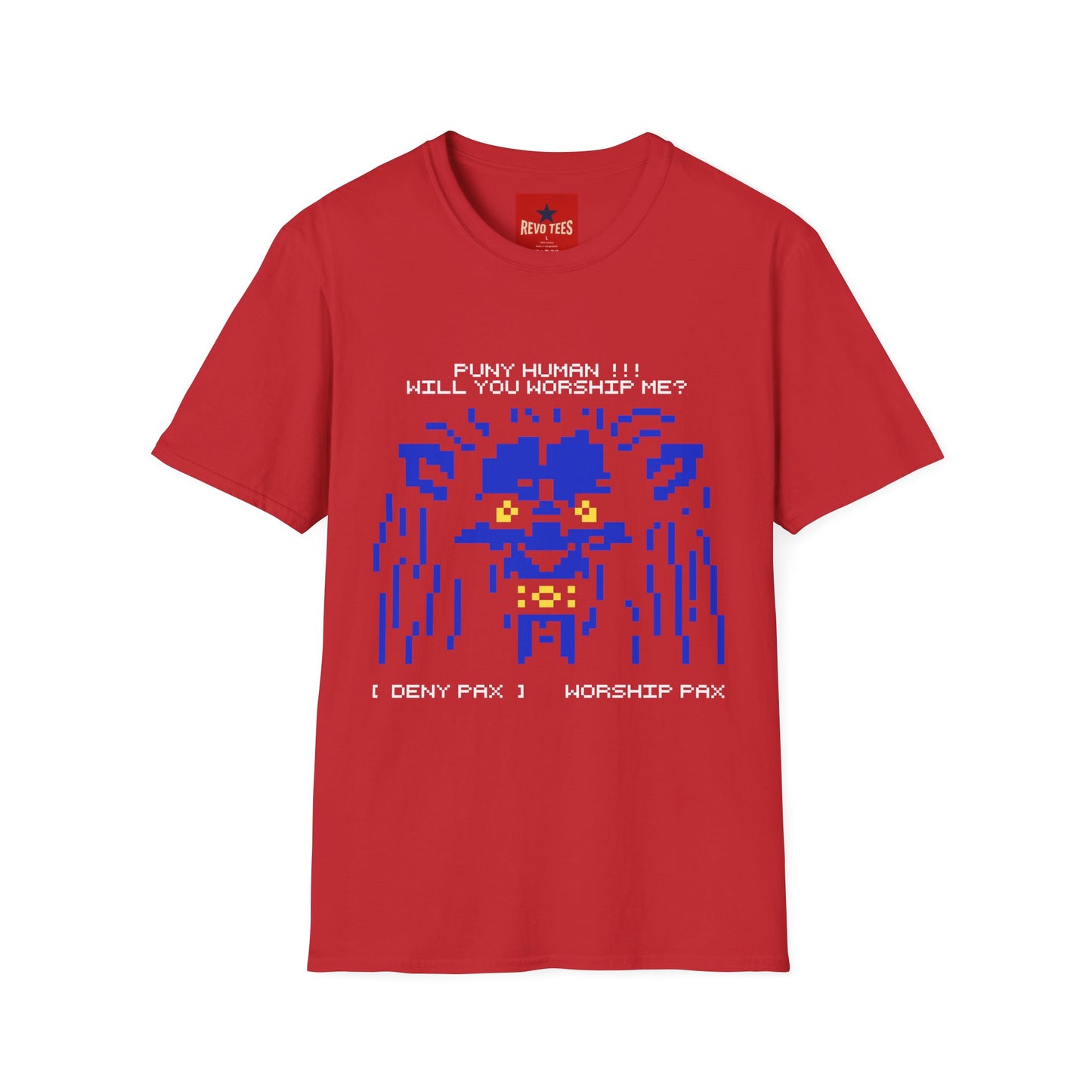 Pixel Cthulhu T-Shirt — "Puny Human!!! Will You Worship Me?" Retro Horror Tee