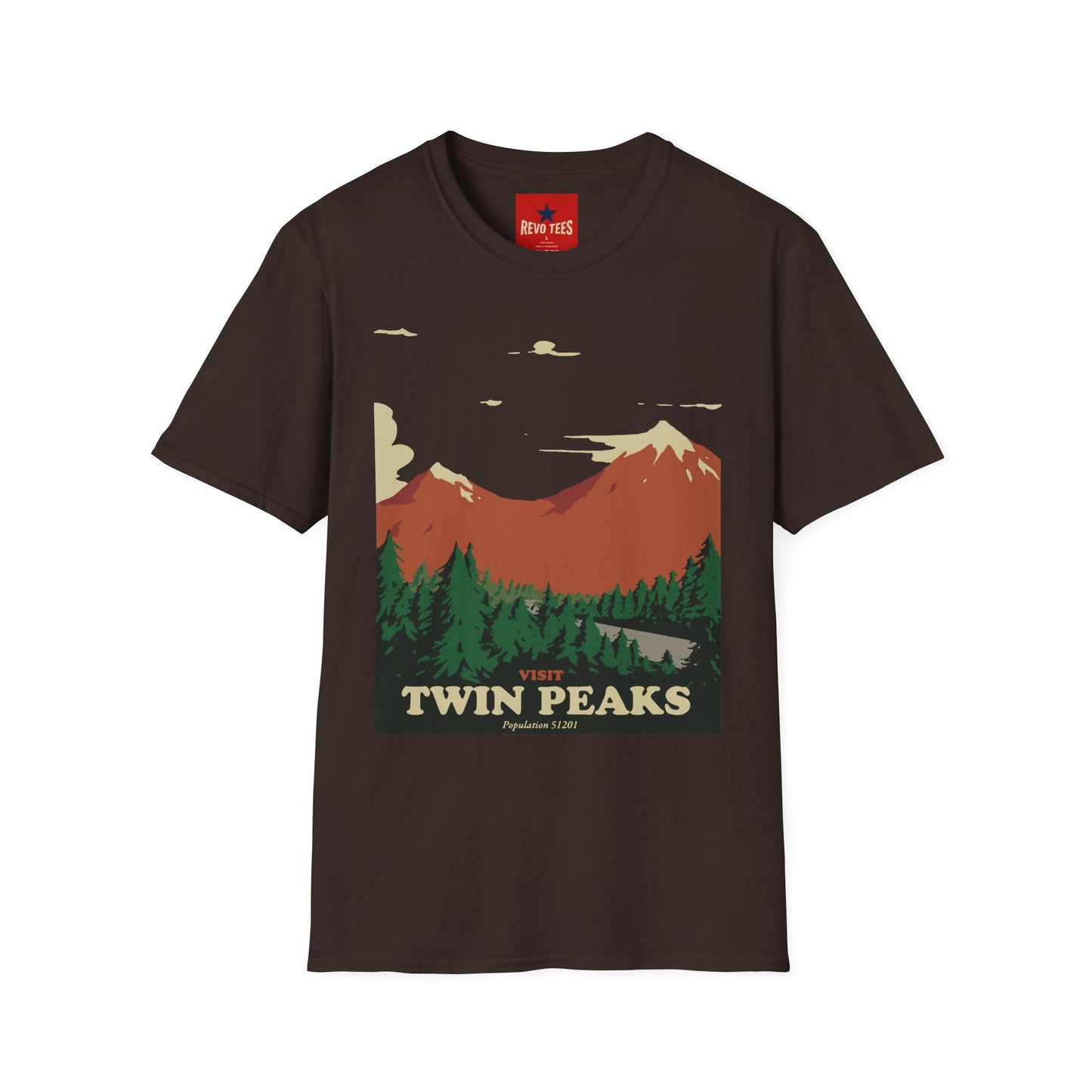 Twin Peaks Mountain T-Shirt — Retro Forest Adventure Tee