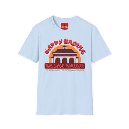 Happy Ending Massage Parlor T-Shirt — Retro Vintage Spa Logo Tee