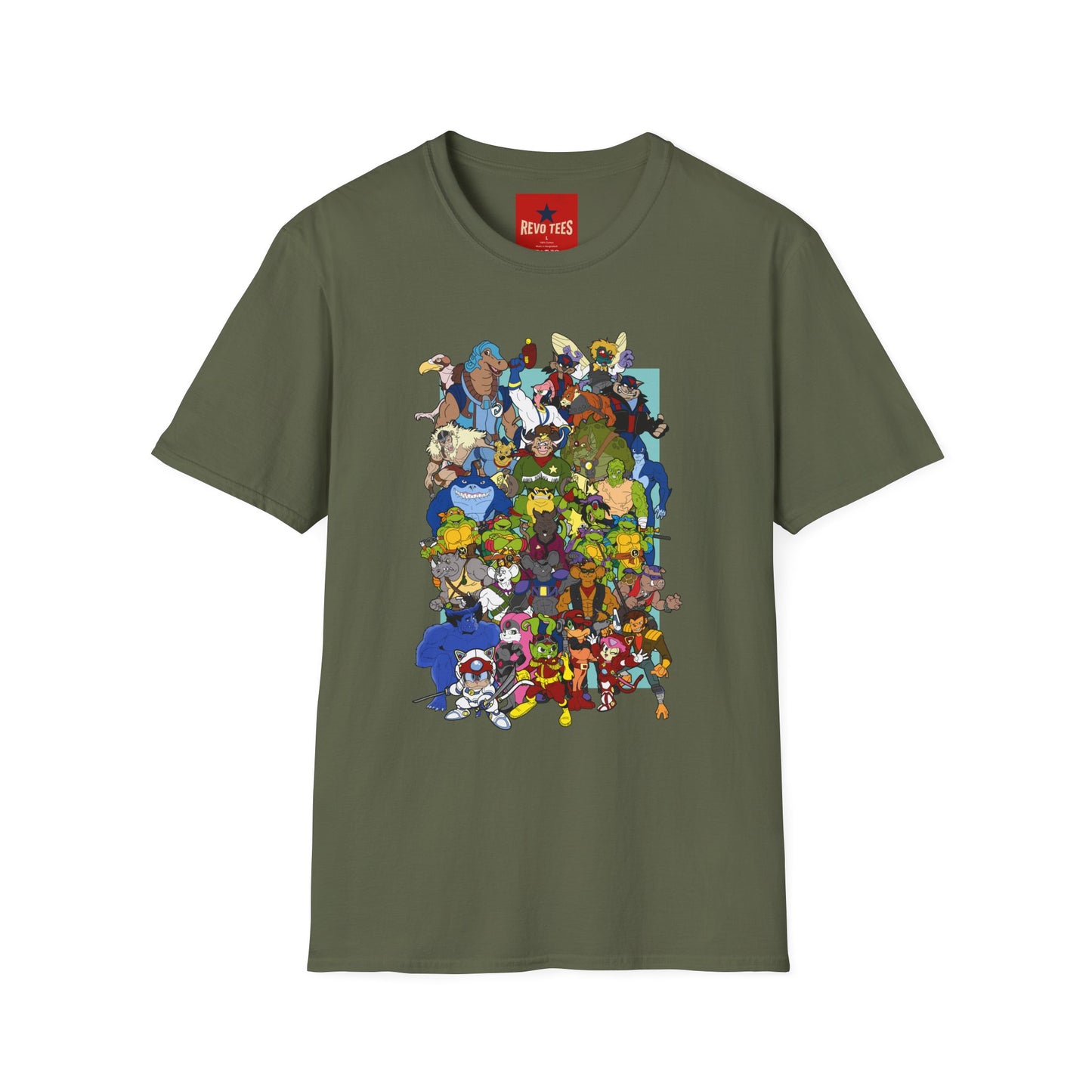 Retro Cartoon Character Collage T-Shirt