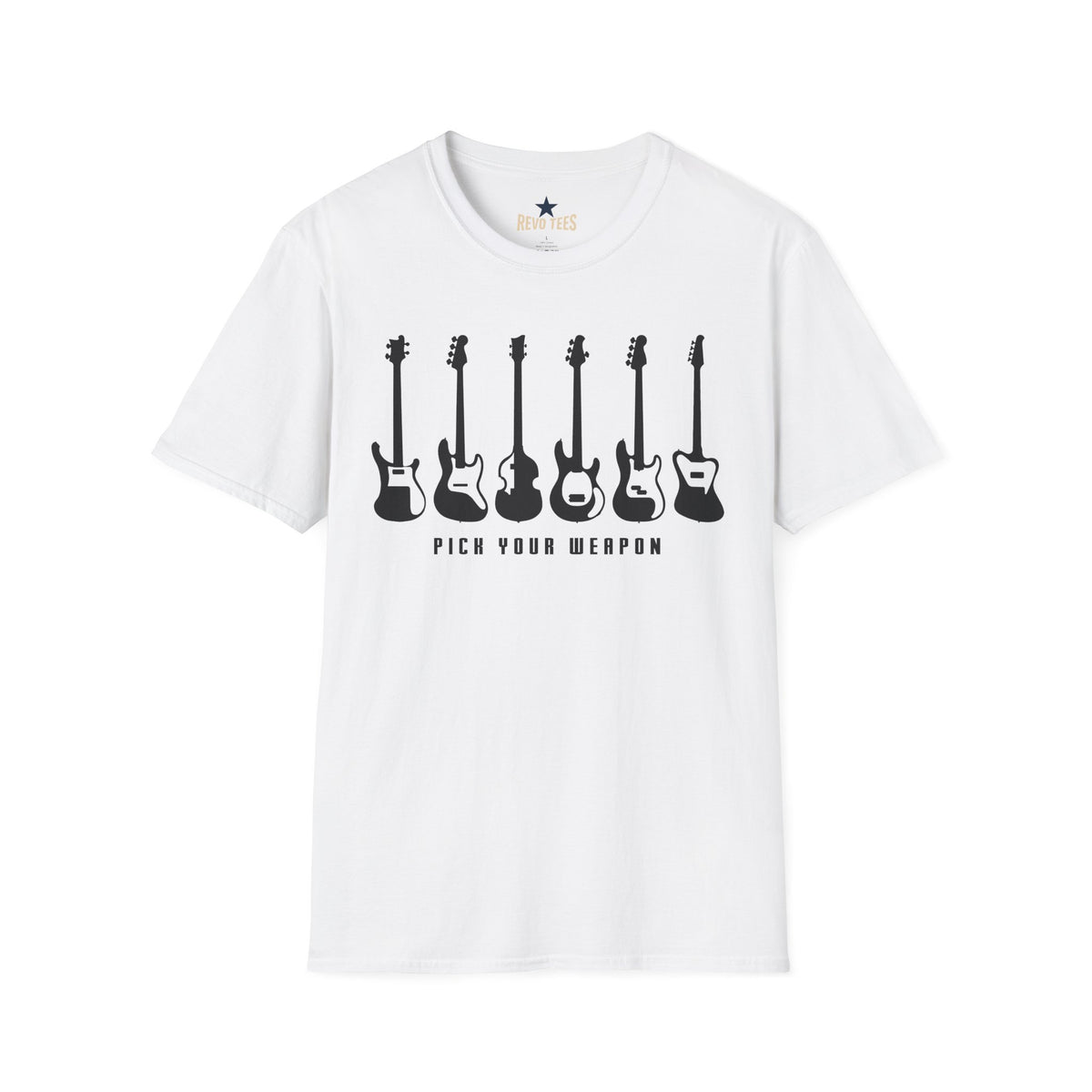 Revotees Pick Your Weapon Bass Guitars Unisex Softstyle T-Shirt - alternate view 2