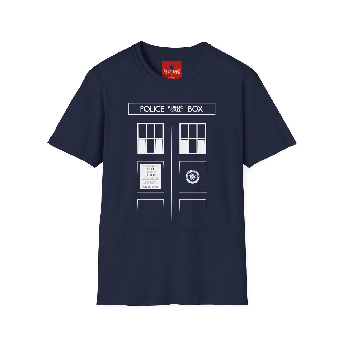 Police Box T‑Shirt — Retro Sci‑Fi TARDIS Door Graphic Tee