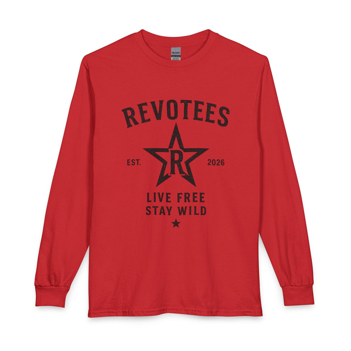 Revotees Star Long-Sleeve Live Free Stay Wild Casual Graphic Shirt T-Shirt - alternate view 7