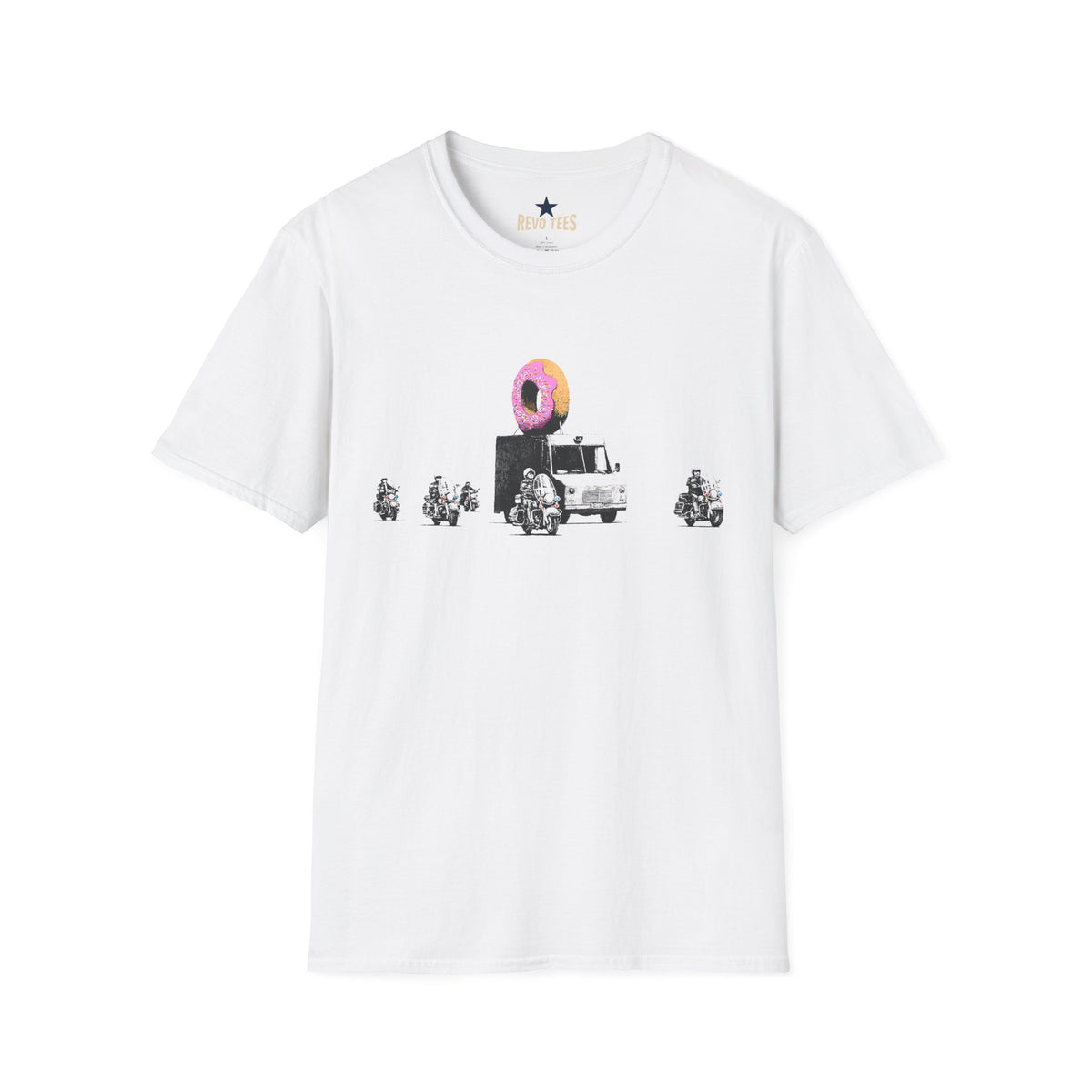 Revotees Banksy Retro Donut Food Truck T-Shirt - alternate view 2