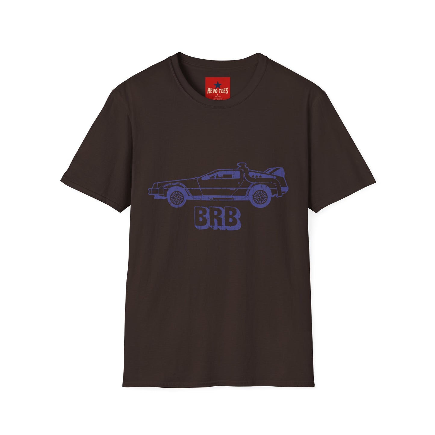 BRB DeLorean T-Shirt — Vintage Time Machine Tee for Retro & Sci‑Fi Fans