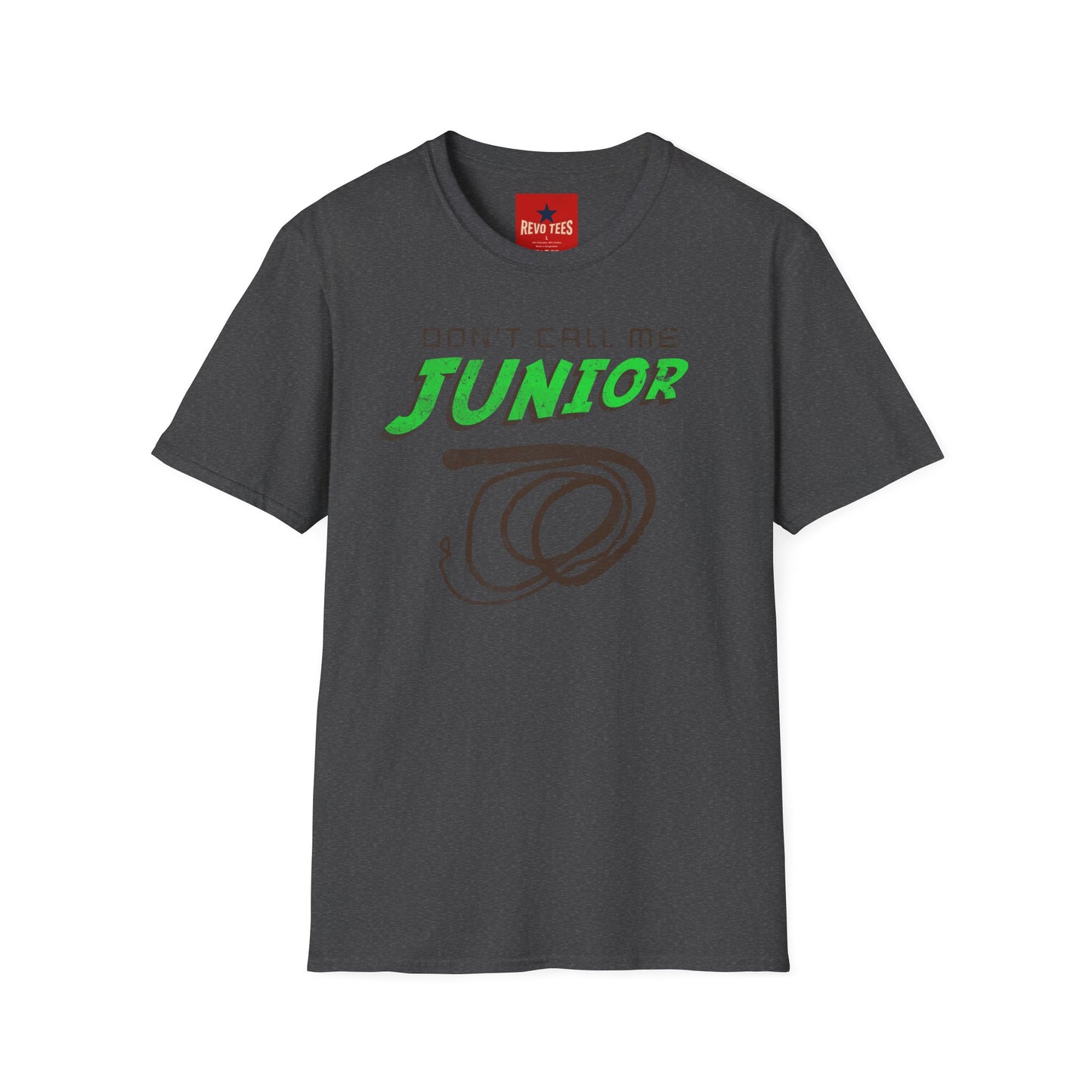 Don't Call Me Junior T-Shirt — Retro Graphic Tee with Green Script