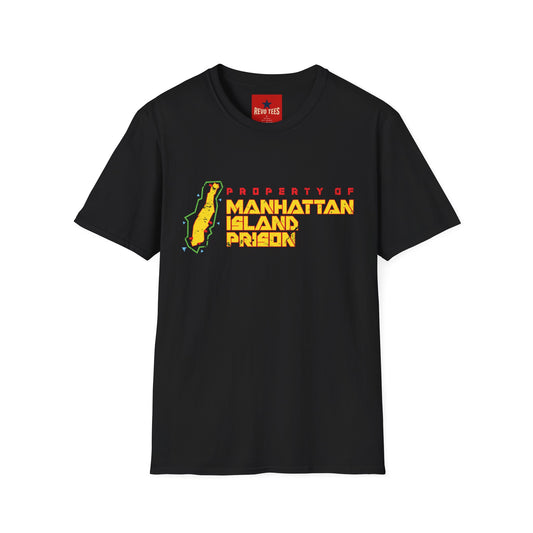 Manhattan Island Prison T-Shirt — Retro "Property of" Graphic Tee