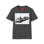 Banksy Tank Lineup Graphic T-Shirt — Stencil Military Tanks Design