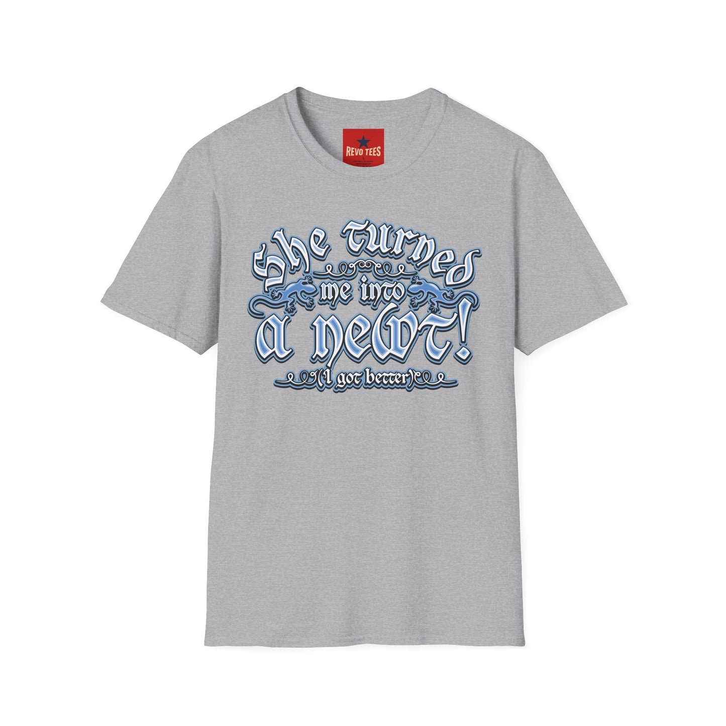T-Shirt — “She Turned Me Into a Newt!” Vintage Witchy Graphic Tee