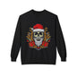 Skull Santa — Edgy Christmas Skull with Santa Hat and Gifts Crewneck Sweatshirt