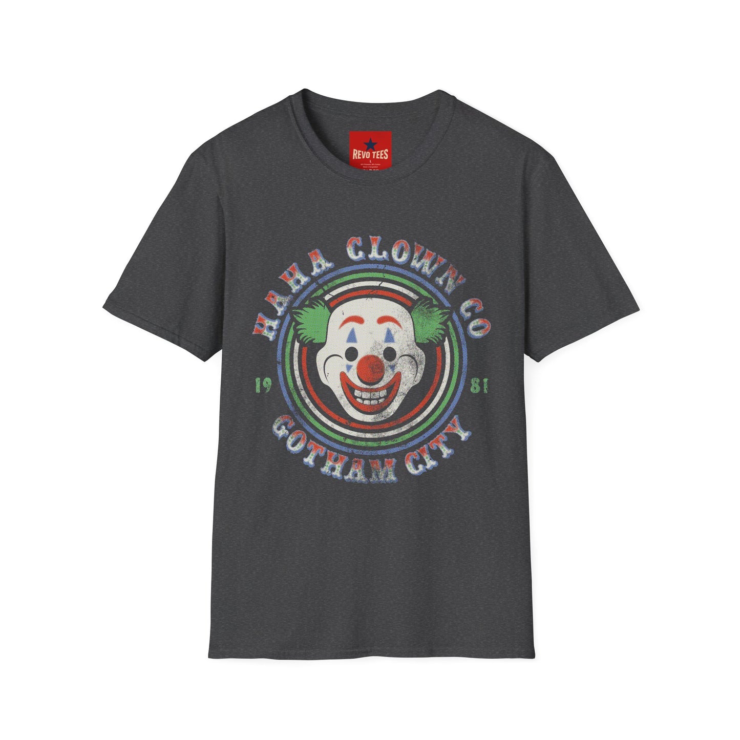 Retro 'Ha Ha Clown Co.' Graphic T‑Shirt — Vintage Clown Face Tee