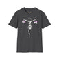 Revotees Banksy Crucifixion Balance Stenciled Jesus Holding Gift Bags Graphic T-Shirt - alternate view 7