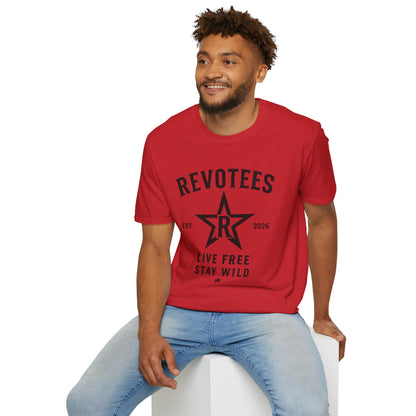 Revotees Graphic T-Shirt — "Revotees" Star Logo Tee (Est. 2026)