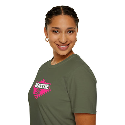 Beastie Girl T-Shirt — Retro Pink Logo Tee for Women