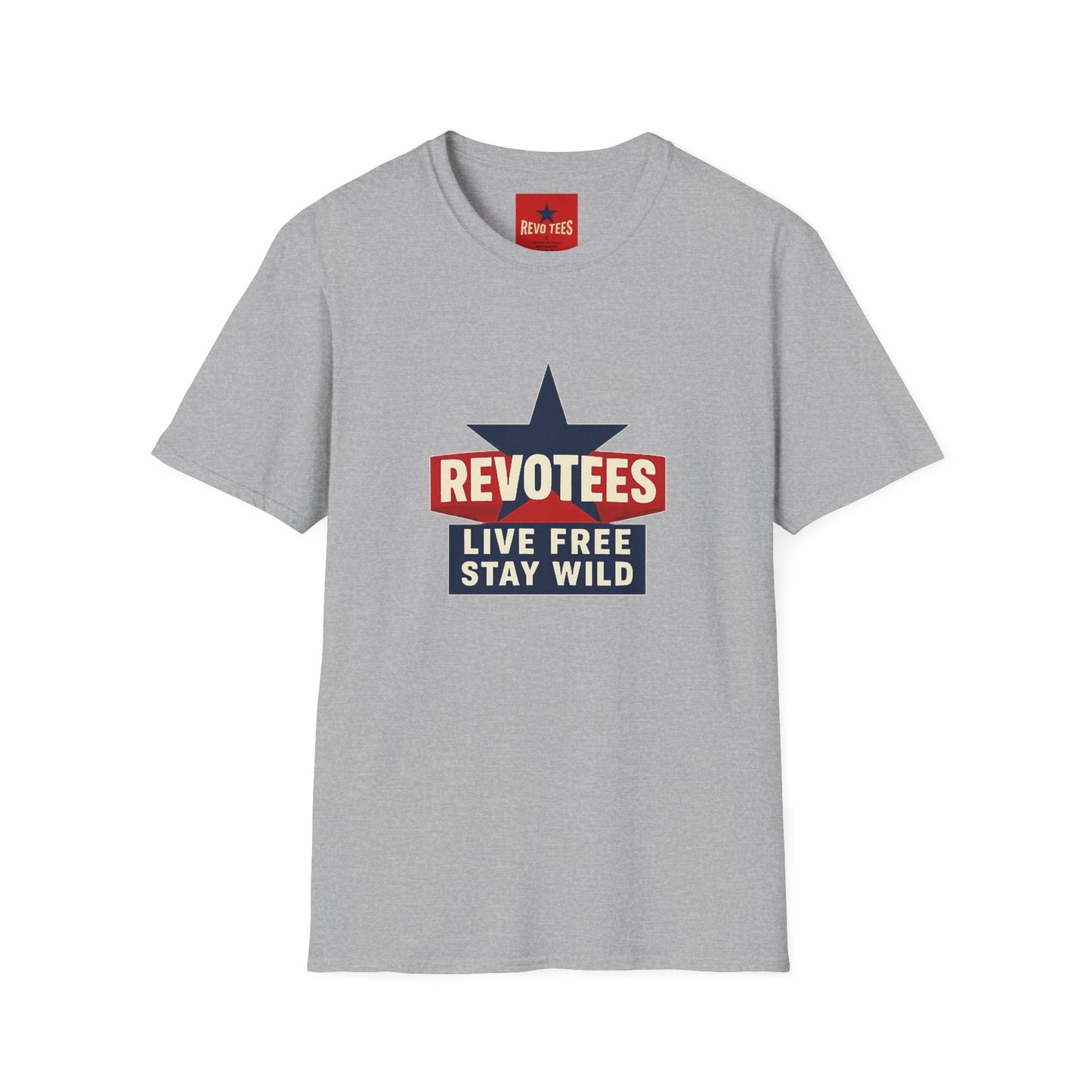 T-Shirt — REVOTEES “Live Free Stay Wild” Retro Star Tee