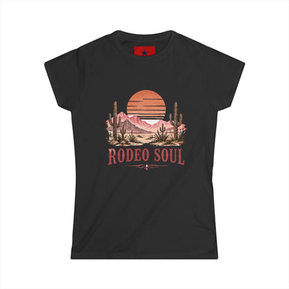 Rodeo Soul Women's Tee — Western Desert Sunset Graphic Shirt