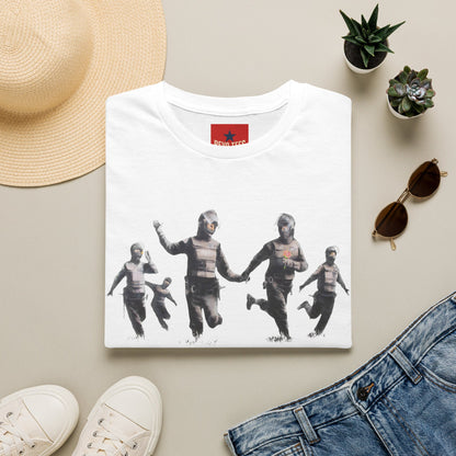 Banksy T-Shirt — Vintage Running Figures Graphic Tee
